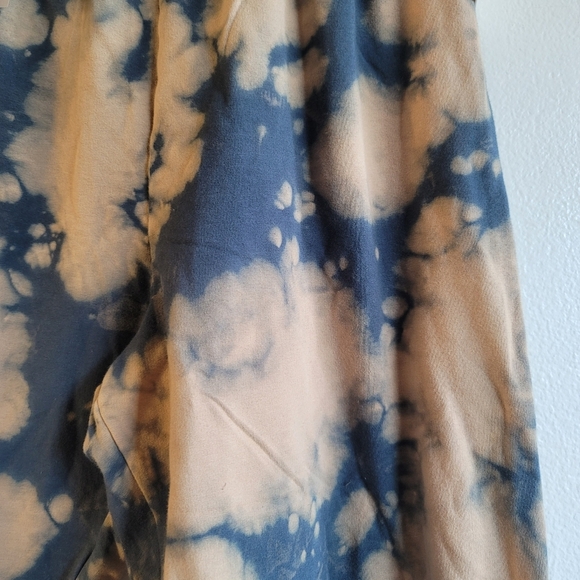 LACAUSA, Tie Dye Soft Fleece Sweatpants, Blue and Light Tan, Size Small - NWT - Picture 4 of 5